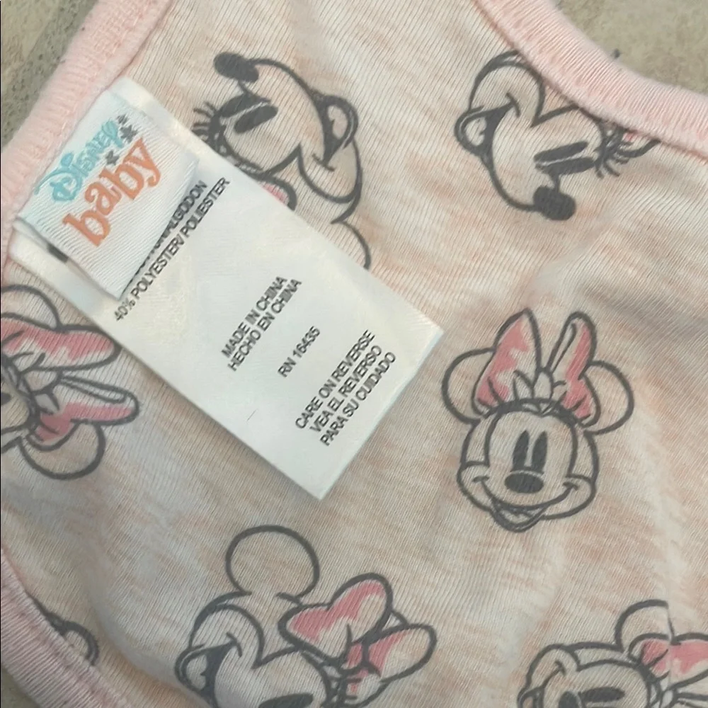 Disney Minnie Mouse Pacifier & Minnie Mouse Soft Pink Bib